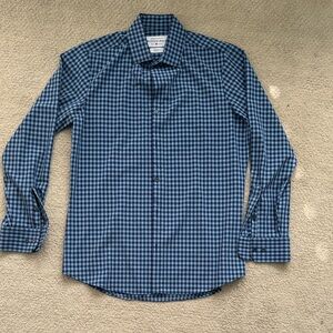 Mizzen+Main Navy and Black Plaid Shirt